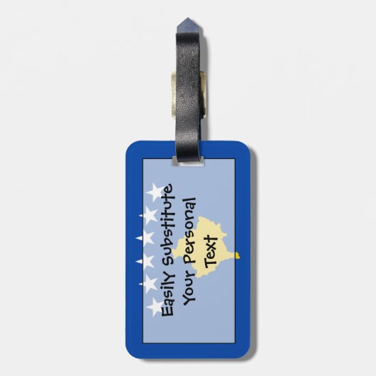 Étiquette À Bagage Drapeau du Kosovo Easy ID Personal (Dos Vertical)