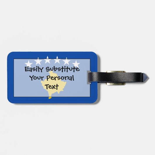Étiquette À Bagage Drapeau du Kosovo Easy ID Personal (Dos horizontal)