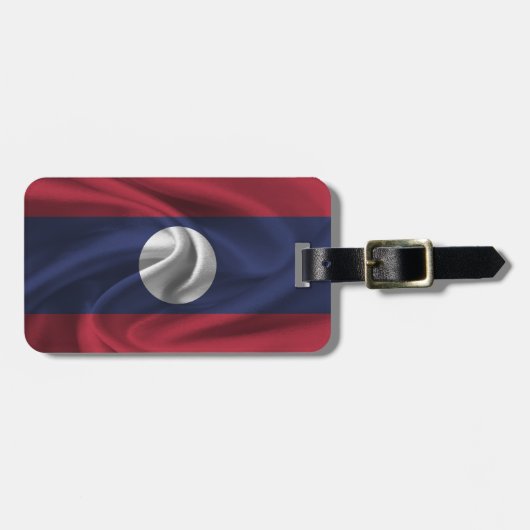 Étiquette À Bagage Drapeau Du Laos (Devant horizontal)