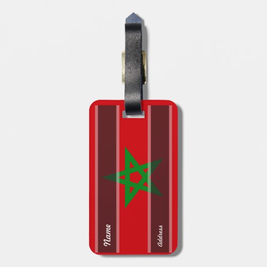 Étiquette À Bagage Drapeau du Maroc (Dos Vertical)