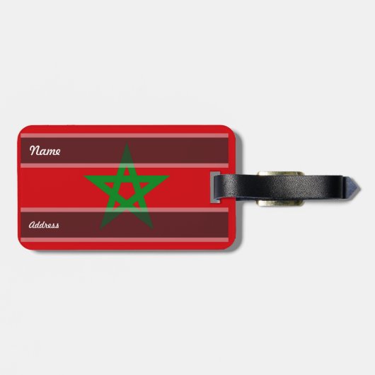 Étiquette À Bagage Drapeau du Maroc (Dos horizontal)