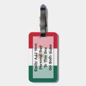 Étiquette À Bagage Drapeau du Mexique Easy ID Personal (Dos Vertical)