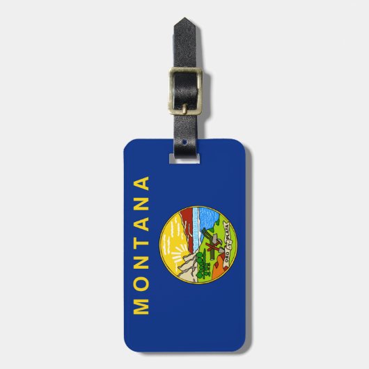 Étiquette À Bagage Drapeau du Montana (Devant Vertical)