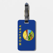 Étiquette À Bagage Drapeau du Montana (Dos Vertical)