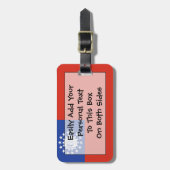 Étiquette À Bagage Drapeau du Myanmar Easy ID Personal (Devant Vertical)