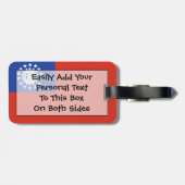 Étiquette À Bagage Drapeau du Myanmar Easy ID Personal (Dos horizontal)