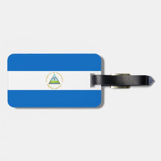 Étiquette À Bagage Drapeau du Nicaragua (Dos horizontal)