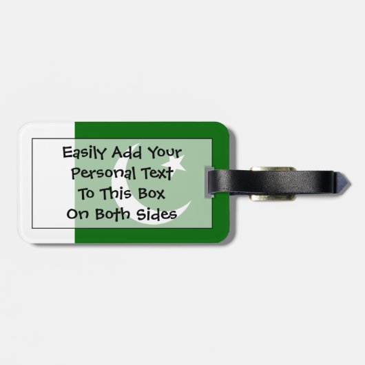 Étiquette À Bagage Drapeau du Pakistan Personal Easy ID (Dos horizontal)