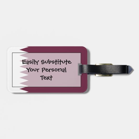 Étiquette À Bagage Drapeau du Qatar Easy ID Personal (Dos horizontal)