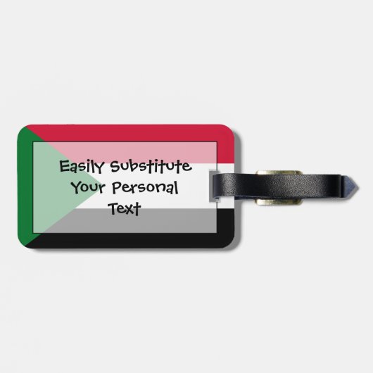 Étiquette À Bagage Drapeau du Soudan Personal Easy ID (Dos horizontal)