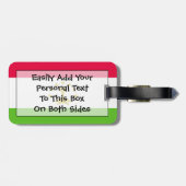 Étiquette À Bagage Drapeau du Tadjikistan Easy ID Personal (Dos horizontal)