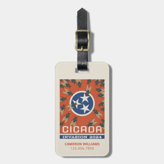 Étiquette À Bagage Drapeau du Tennessee Invasion du Canada (Devant Vertical)