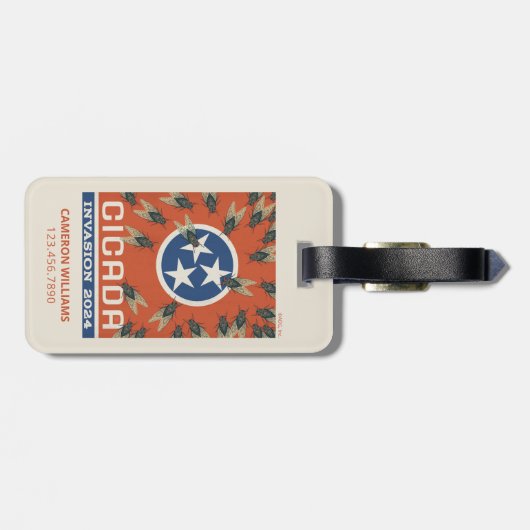 Étiquette À Bagage Drapeau du Tennessee Invasion du Canada (Dos horizontal)