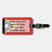 Étiquette À Bagage Drapeau du Timor Oriental Carte d'identité personn (Devant horizontal)