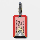 Étiquette À Bagage Drapeau du Timor Oriental Carte d'identité personn (Dos Vertical)