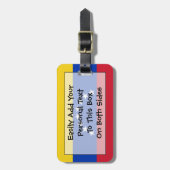 Étiquette À Bagage Drapeau du Venezuela Easy ID Personal (Devant Vertical)