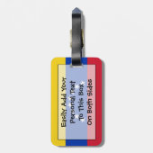 Étiquette À Bagage Drapeau du Venezuela Easy ID Personal (Dos Vertical)