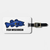 Étiquette À Bagage Drapeau du Wisconsin de poisson (Devant horizontal)