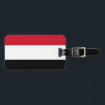 Étiquette À Bagage Drapeau du Yémen<br><div class="desc">The Yemen flag is a tribande horizontale. The used colors in the flag are red,  white,  black. The proportion of the Yemen flag is 2:3. La Flag of Yemen a adopté en 1990. La première utilisation de la création de current flag design en 1990.</div>