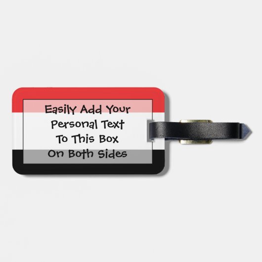 Étiquette À Bagage Drapeau du Yémen Easy ID Personal (Dos horizontal)