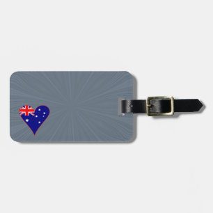Étiquette À Bagage Drapeau en forme de cœur d'Australie Funky Bordure
