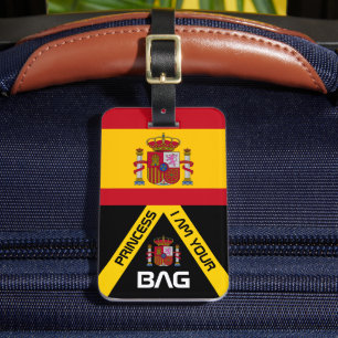 Étiquette À Bagage Drapeau espagnol, étiquettes de sac, Espagne / Per