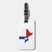 Étiquette À Bagage Drapeau et carte d'état du Texas (Devant Vertical)