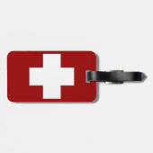 Étiquette À Bagage Drapeau et edelweiss suisses (Dos horizontal)