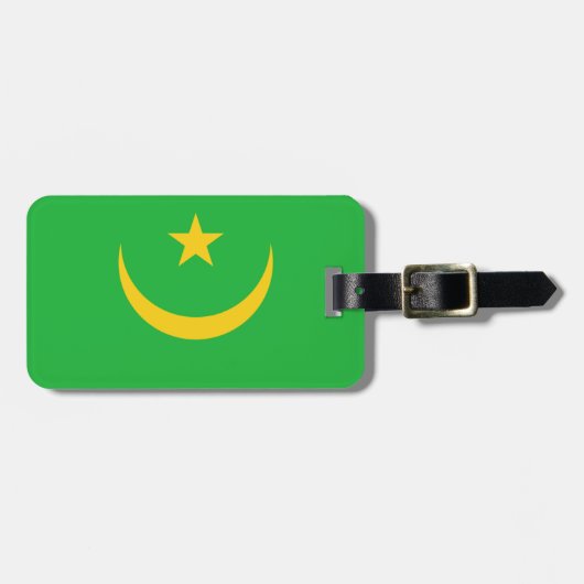 Étiquette À Bagage Drapeau facile de Mauritanie (Devant horizontal)