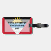 Étiquette À Bagage Drapeau facile d'identification d'Antigua-et-Barbu (Dos horizontal)