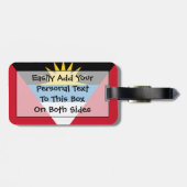 Étiquette À Bagage Drapeau facile d'identification d'Antigua-et-Barbu (Dos horizontal)