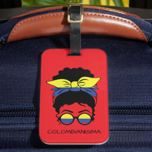 Étiquette À Bagage Drapeau féminin colombien CUTE COLOMBIANISIMA