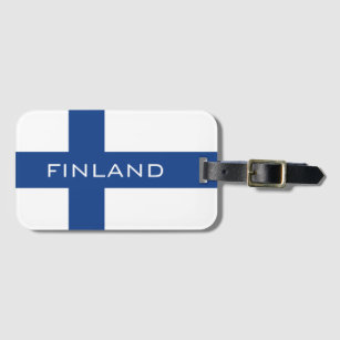 Étiquette À Bagage Drapeau finlandais de bagage fait sur commande de