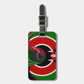 Étiquette À Bagage Drapeau Fluid Kenyan : Un design moderne (Devant Vertical)
