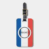 Étiquette À Bagage Drapeau français Rouge Blanc Bleu Patriotique (Devant Vertical)