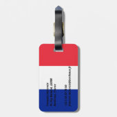 Étiquette À Bagage Drapeau France (Dos Vertical)