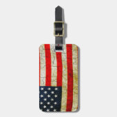 Étiquette À Bagage Drapeau Grunge America (Devant Vertical)