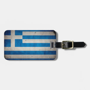 Étiquette À Bagage Drapeau grunge artistique vintage de la Grèce