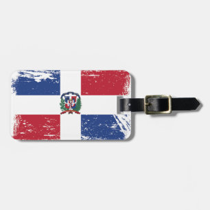 Étiquette À Bagage Drapeau grunge de la République Dominicaine