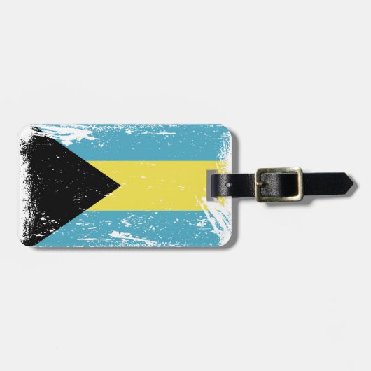 Étiquette À Bagage Drapeau grunge des Bahamas (Devant horizontal)