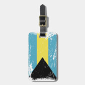 Étiquette À Bagage Drapeau grunge des Bahamas (Devant Vertical)