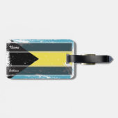 Étiquette À Bagage Drapeau grunge des Bahamas (Dos horizontal)