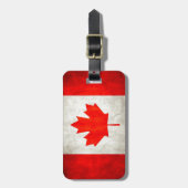 Étiquette À Bagage Drapeau grunge du Canada (Devant Vertical)