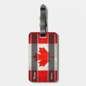Étiquette À Bagage Drapeau grunge du Canada (Dos Vertical)