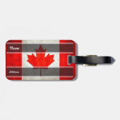 Étiquette À Bagage Drapeau grunge du Canada (Dos horizontal)