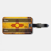 Étiquette À Bagage Drapeau grunge noir d'état du Nouveau Mexique (Dos horizontal)