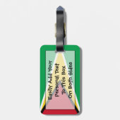 Étiquette À Bagage Drapeau Guyana Easy ID Personal (Dos Vertical)