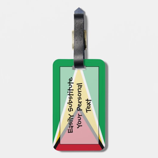 Étiquette À Bagage Drapeau Guyana Easy ID Personal (Dos Vertical)