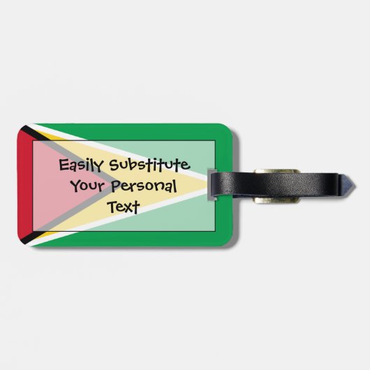 Étiquette À Bagage Drapeau Guyana Easy ID Personal (Dos horizontal)