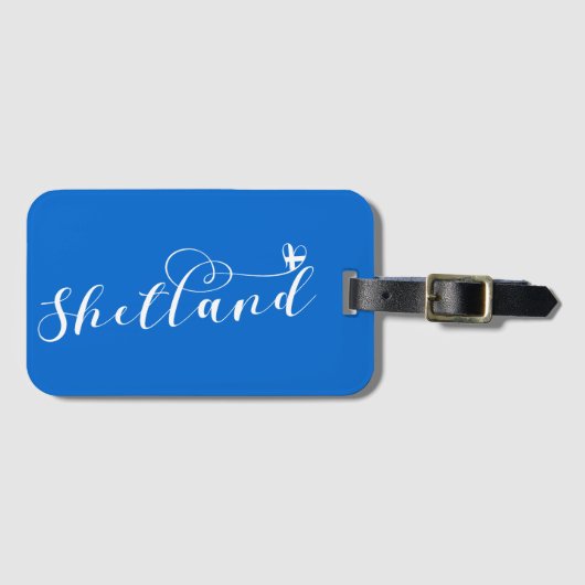 Étiquette À Bagage Drapeau Heart Shetland, Îles Shetland (Devant Horizontal)